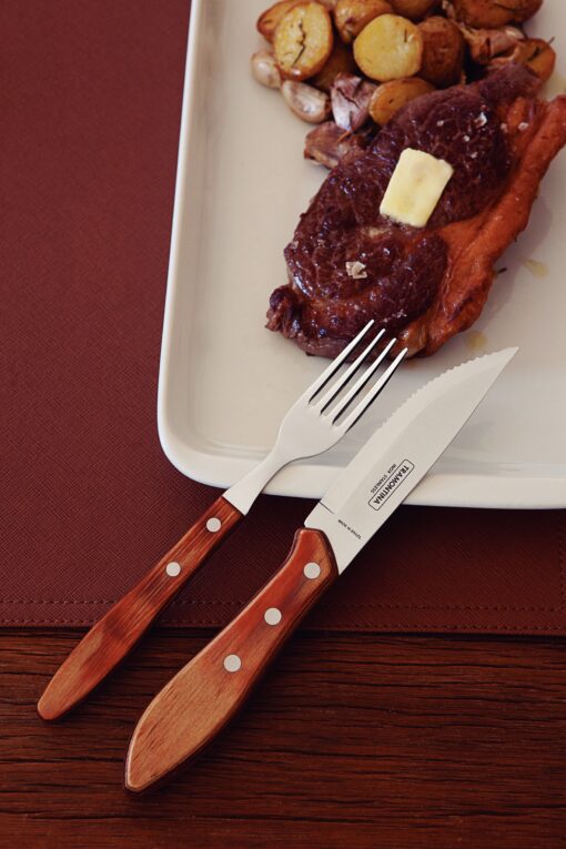 38599/376 4 Steak knives and 4 Steak Forks with Poly-wood Handles- SPECIAL