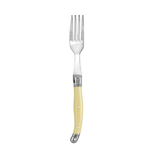 Laguiole Etiquette 12-piece Bulk Table Fork pack. Colour Ivory