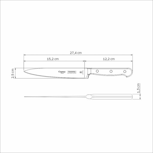 21540/196 - Century Wood 15cm Utility Knife - Brown - Image 5