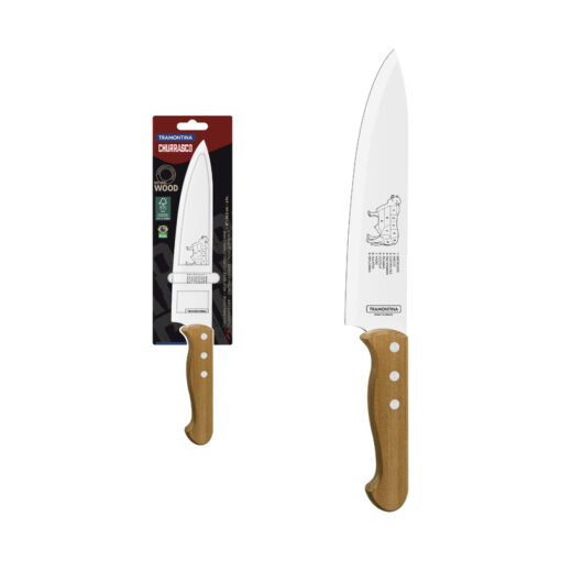22938/108 - 20cm Meat Knife with Natural Brown Poly Wood handle
