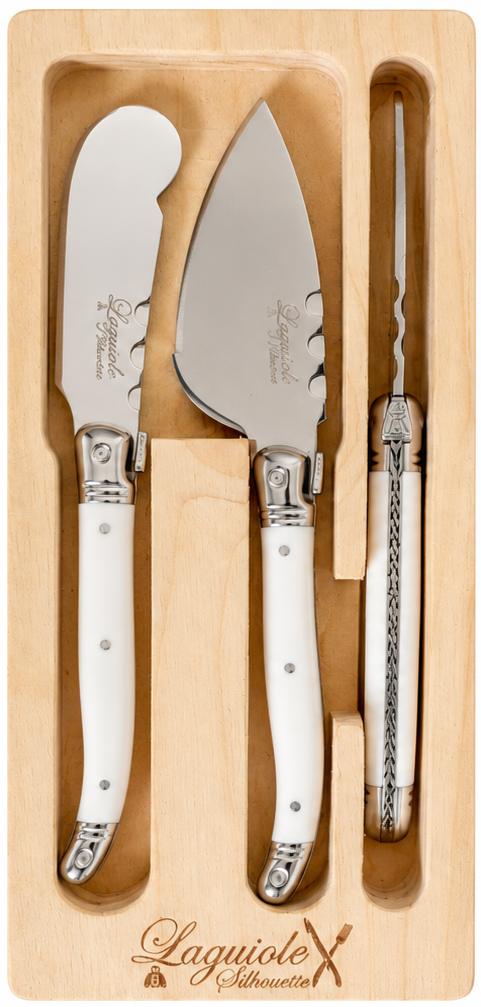 Laguiole Silhouette 3p Mini Cheese Set BLANC (White)