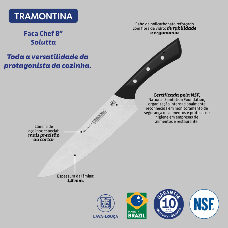 24254108 SOLUTTA 20cm Chef Knife - Image 3