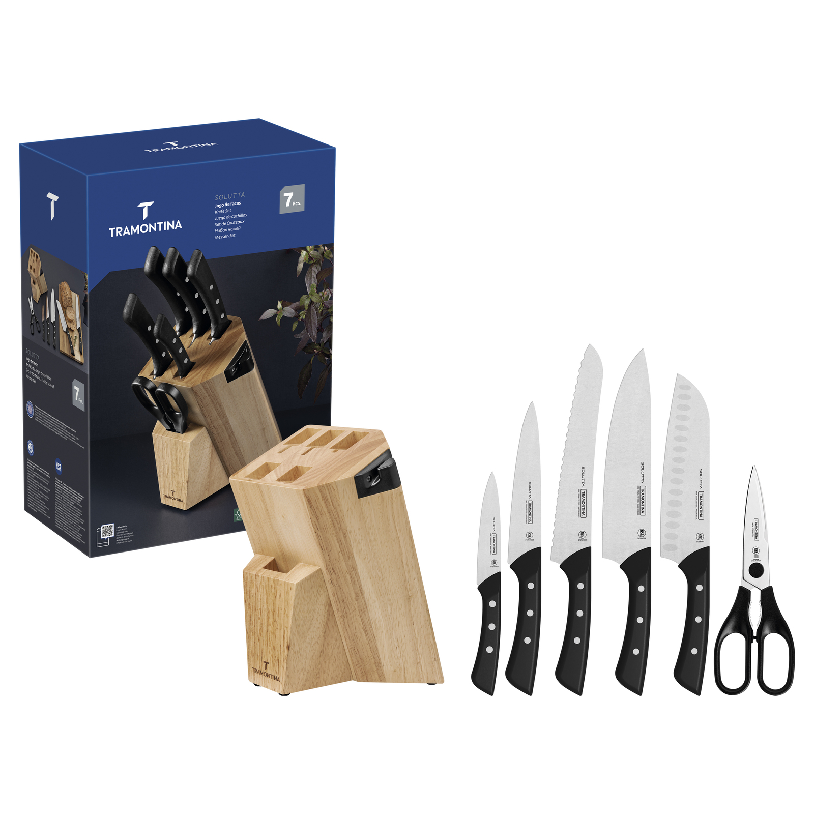 24299011 SOLUTTA 7p Knife Block Set